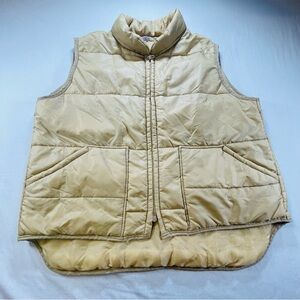 Vintage 70's Big Smith Mens USA Tan Quilted Puffer Hunting Vest Jacket Sz M